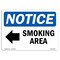 Signmission OSHA Notice Sign, 10" Height, Rigid Plastic, Smoking Area (Left Arrow) Sign With Symbol, Landscape OS-NS-P-1014-L-18352 - alternate 1